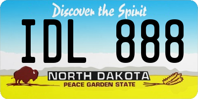ND license plate IDL888
