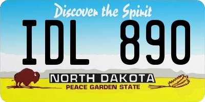 ND license plate IDL890