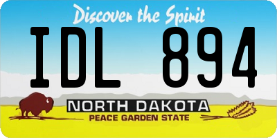 ND license plate IDL894