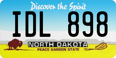 ND license plate IDL898