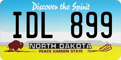 ND license plate IDL899
