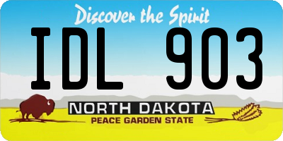 ND license plate IDL903