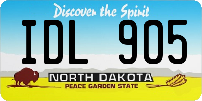 ND license plate IDL905