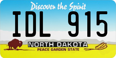ND license plate IDL915