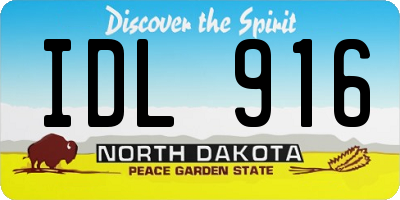 ND license plate IDL916