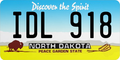 ND license plate IDL918