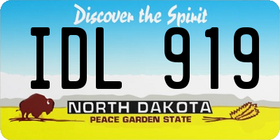 ND license plate IDL919