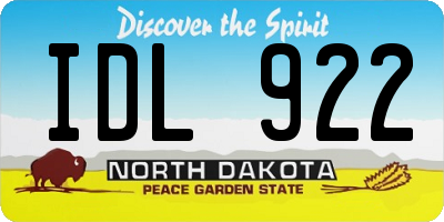 ND license plate IDL922
