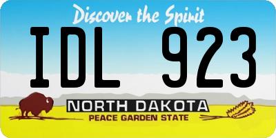 ND license plate IDL923