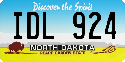 ND license plate IDL924