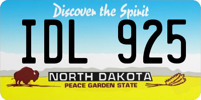ND license plate IDL925