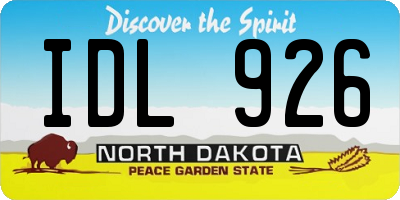 ND license plate IDL926