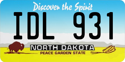 ND license plate IDL931