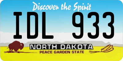 ND license plate IDL933