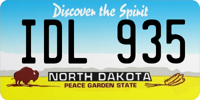 ND license plate IDL935