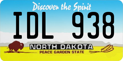 ND license plate IDL938
