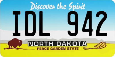 ND license plate IDL942