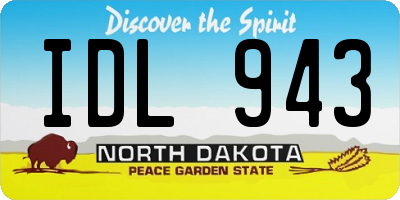 ND license plate IDL943