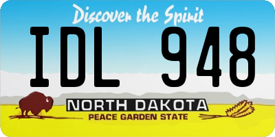 ND license plate IDL948