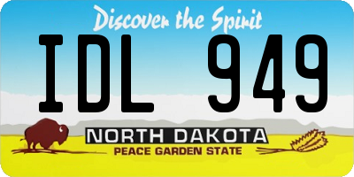 ND license plate IDL949