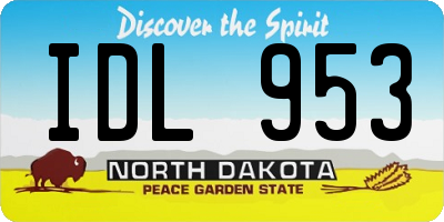 ND license plate IDL953