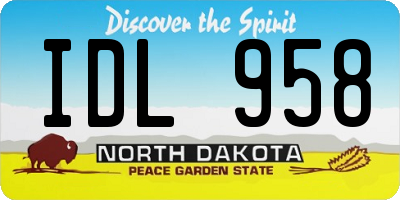 ND license plate IDL958