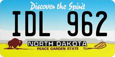 ND license plate IDL962