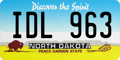 ND license plate IDL963