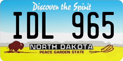 ND license plate IDL965