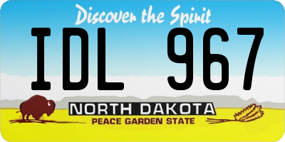 ND license plate IDL967