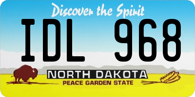 ND license plate IDL968