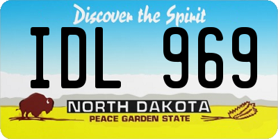 ND license plate IDL969