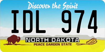 ND license plate IDL974