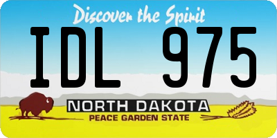 ND license plate IDL975