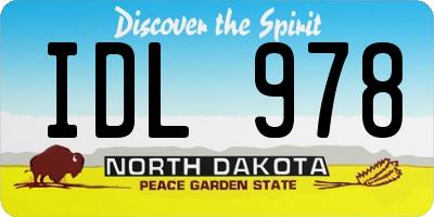 ND license plate IDL978