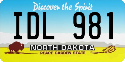 ND license plate IDL981