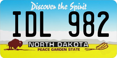ND license plate IDL982