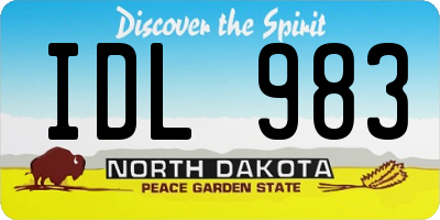 ND license plate IDL983