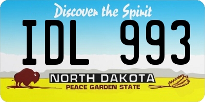 ND license plate IDL993