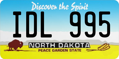 ND license plate IDL995
