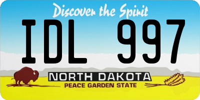 ND license plate IDL997
