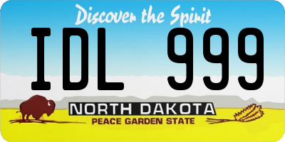 ND license plate IDL999
