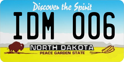 ND license plate IDM006