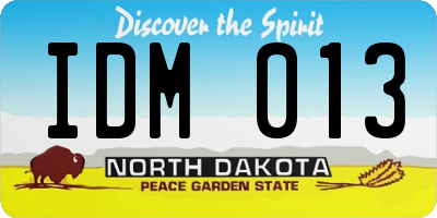 ND license plate IDM013