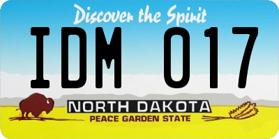 ND license plate IDM017