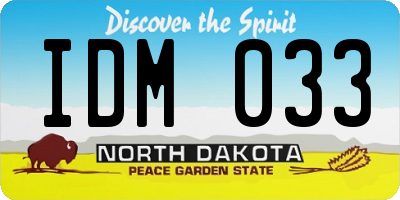 ND license plate IDM033