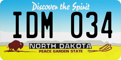 ND license plate IDM034