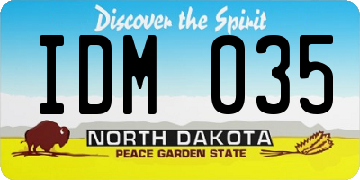 ND license plate IDM035