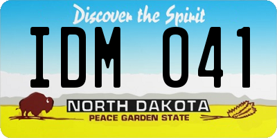 ND license plate IDM041