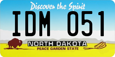 ND license plate IDM051